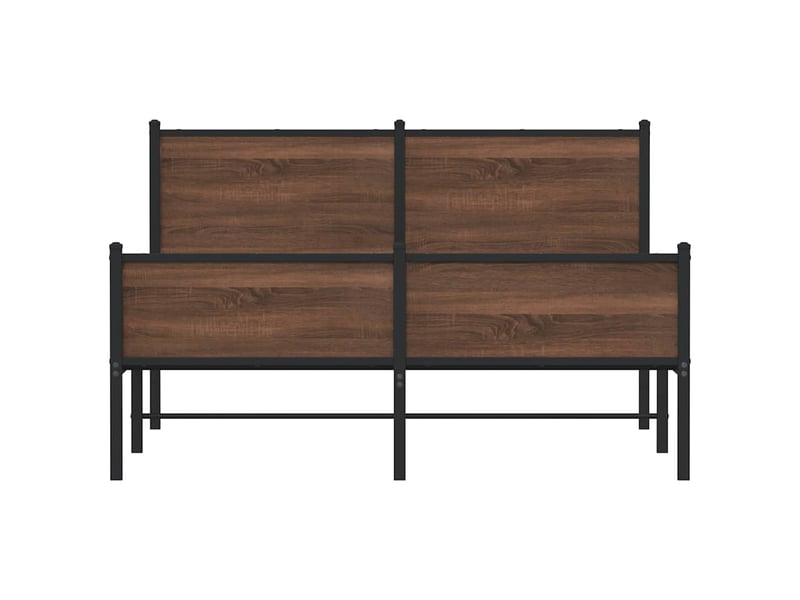 Lit adulte, lit semi-double, cadre de lit en métal sans matelas chêne marron 137x190cm cf7905  - Conforama E