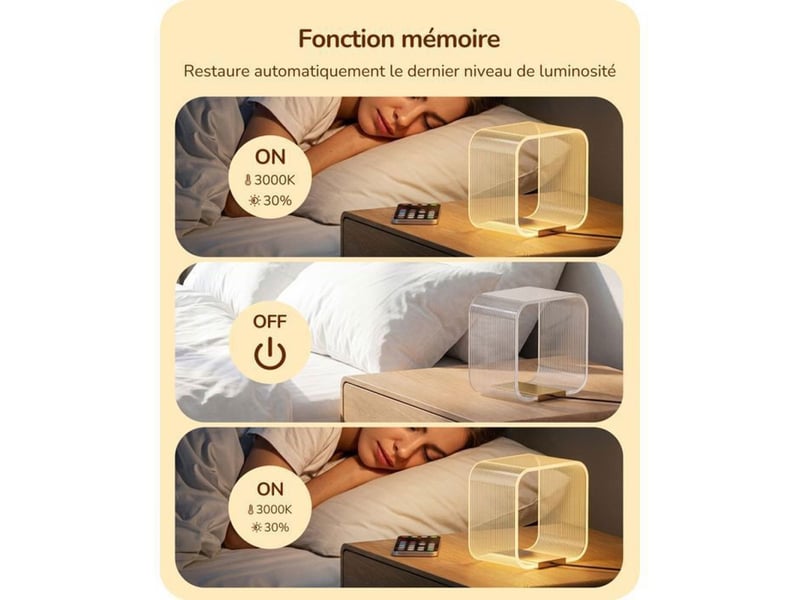  Lampe de chevet led moderne t010 or a poser aluminium et acrylique dimmable 3 temperatures 370618_AACKH11980_6_DROPFR - Conforama D