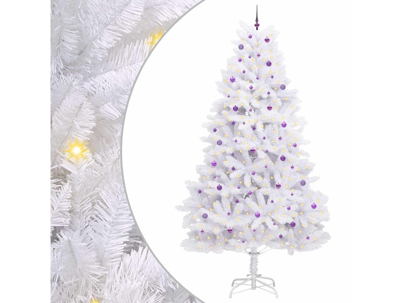 Sapin de noël, arbre de noël artificiel à branches articulées blanc 300 cm cf61080 - Conforama A