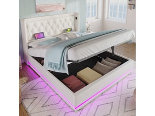Lit coffre 180x200 cm HAUSS SPOLE   coloris blanc