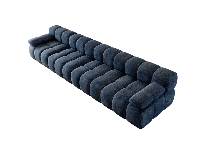  Canapé modenvie 4 places en chenille bleu 400 x 100 cm  - Conforama A