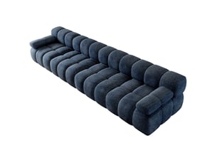 Canapé droit compressé fixe MODENVIE  4 places Tissu Bleu