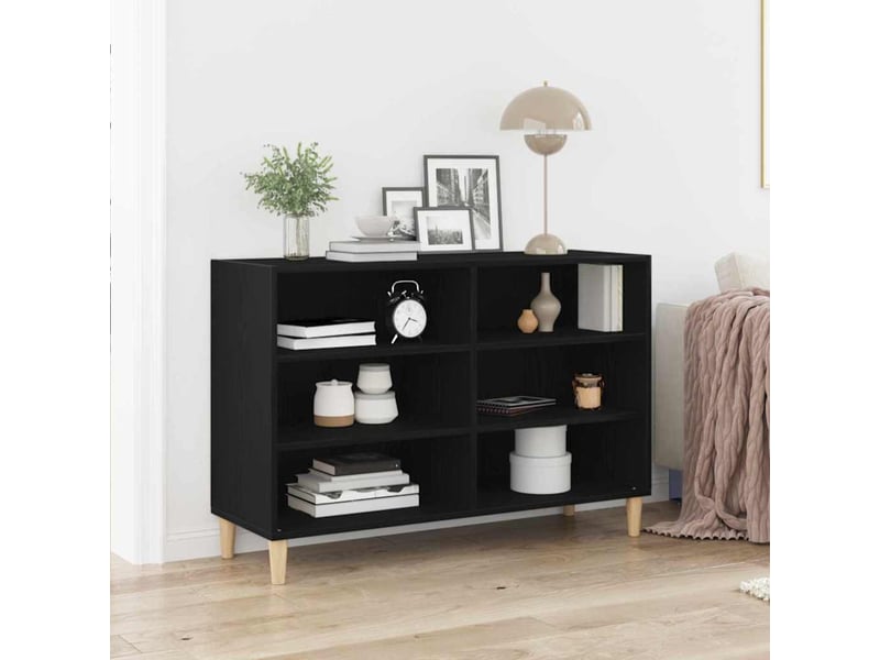  Buffet, meuble de rangement salon 103,5 x 35 x 70 cm bois d'ingénierie chêne noir  - Conforama B