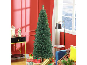 Sapin de noël artificiel 180 cm arbre de noël slim avec support en acier pliable, 479 branches épines vert
