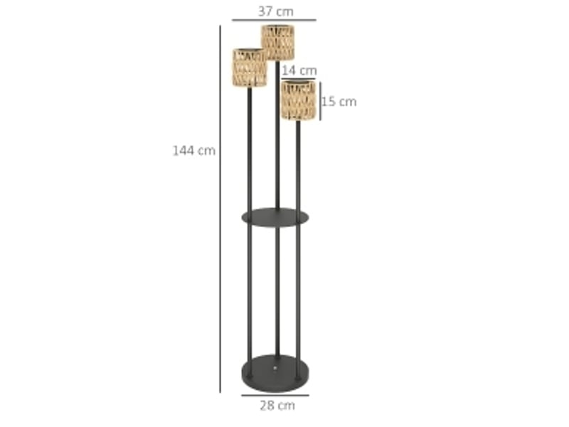  Lampe solaire extérieure 37x37x144 cm trois lumières style bohème jaune  - Conforama D