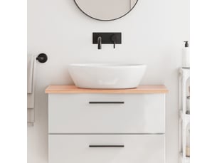 Comptoir de salle de bain, plan de travail marron clair 80x40x2 cm bois traité cf65834