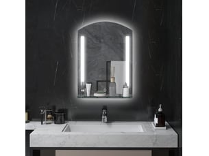Miroir forme atypique de salle de bain coloris argenté <strong>MIVRAY </strong> <strong></strong> - 12 cm x 50 cm