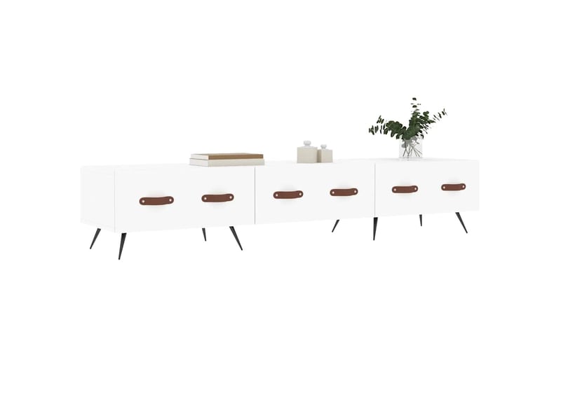  Meuble tv - banc tv - meuble de rangement blanc 150x36x30 cm bois d'ingénierie  - Conforama C