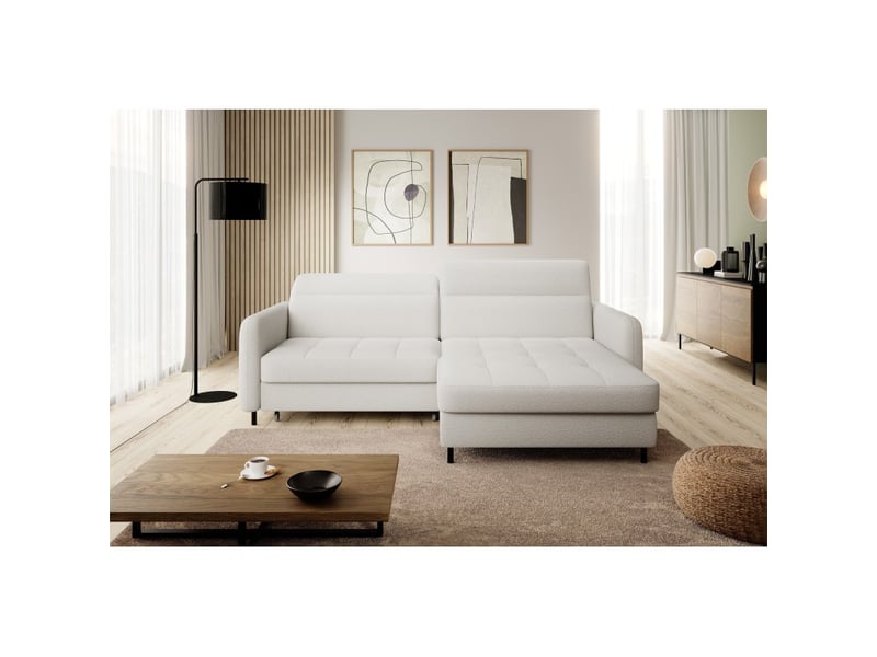 Canapé d'angle collection goumsi coloris blanc alpin - Conforama E