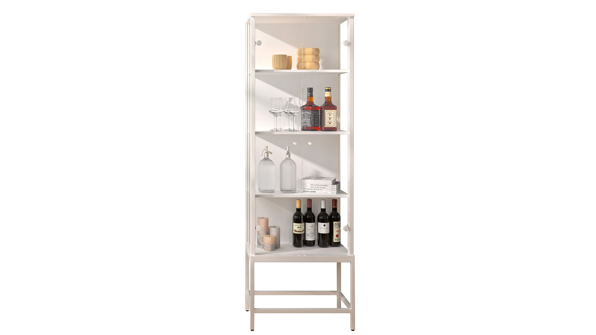 Vitrine 2 portes STEP W coloris blanc blanc 176.1 Conforama