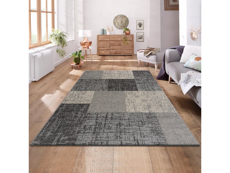 Milan - tapis d'inspiration minimal beige et marron 120 x 170 cm Z-MILANO120170304BEIGE - Conforama B