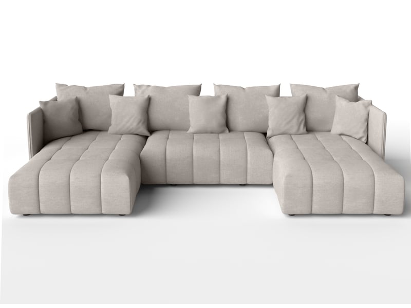  Canapé en u mersino canapé panoramique convertible beige 353 Mersino - Conforama A