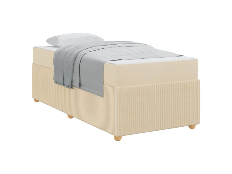 Lit simple- lit adulte - cadre de lit crème 100 x 200 cm tissu - Conforama A