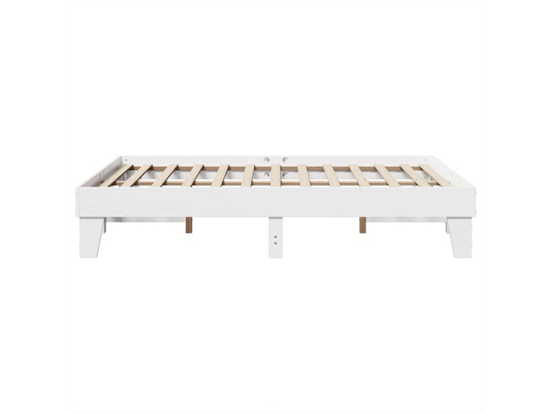  Lit double- lit adulte -  cadre de lit sans matelas blanc 160x200 cm bois de pin massif  - Conforama D