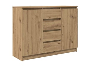 Buffet - bahut - meuble de rangement et tiroirs chêne artisanal 100,5x35x76cm bois ingénierie