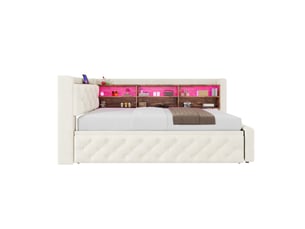 Lit gigogne 90x190 cm    coloris beige