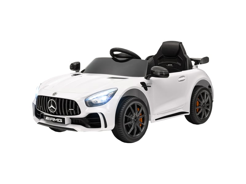  Voiture électrique pour enfants, mercedes, 3-5 kmh, télécommande, lumières et musique, blanche  - Conforama B