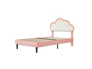 Lit simple 90x200 cm <strong>Lonelyo</strong> <strong></strong> coloris rose