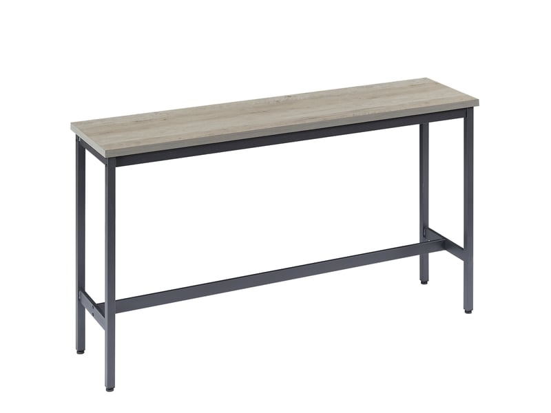  Ensemble table et chaises de bar avec 1 table et 3 tabourets  - pieds réglables - panneau de particules et acier - noir et gris  - Conforama E