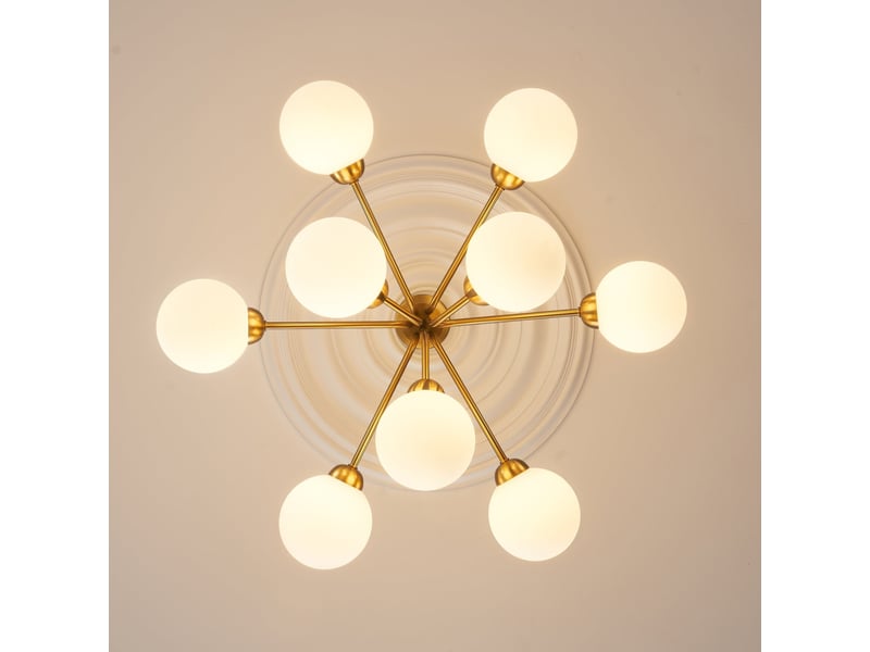  Lustre élégant laiton à 9 boules  - audrey Audrey - Conforama D