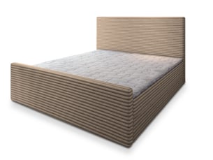 Lit avec rangement 160x200 cm <strong>MASSENO</strong> <strong></strong> coloris beige