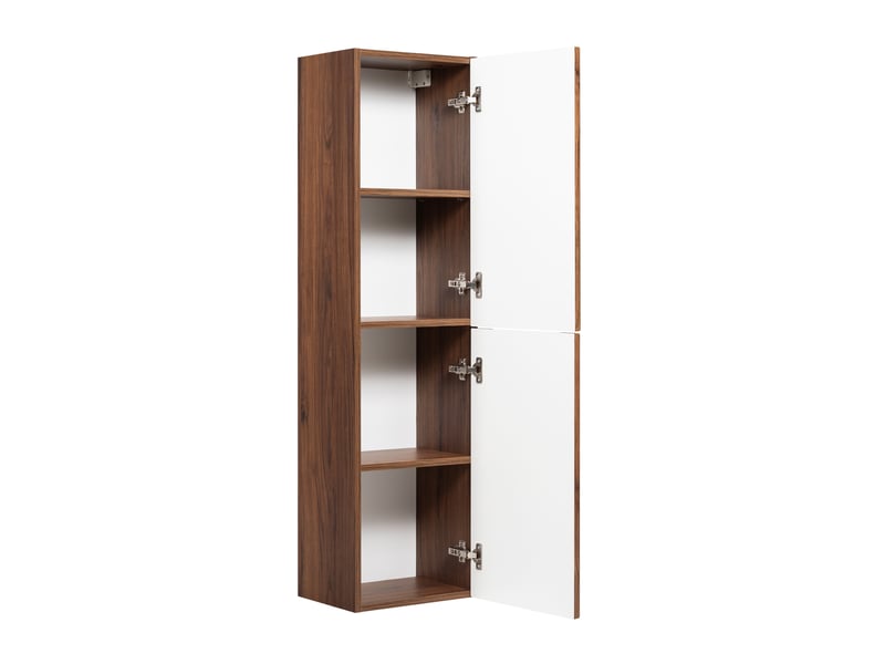  Ensemble double meuble sous vasque et colonne novo l.160 cm effet noyer warmia  - Conforama R