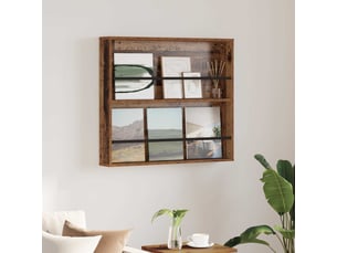 Étagère à magazines, porte-revues mural avec étagère bois ancien 80 x 12 x 70 cm cf41170