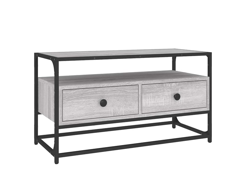  Meuble tv - banc tv - meuble de rangement sonoma gris 80x35x45 cm bois d'ingénierie  - Conforama A
