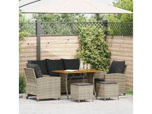 Vidaxl ensemble de canapé de jardin 6 pcs avec coussins gris résine tressée clair