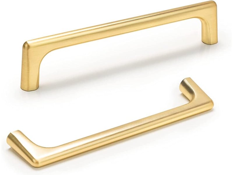 Paire de poignées dorées en zinc avec entraxe de 128 mm, poignées pour tiroirs de cuisine et meubles  - Conforama C
