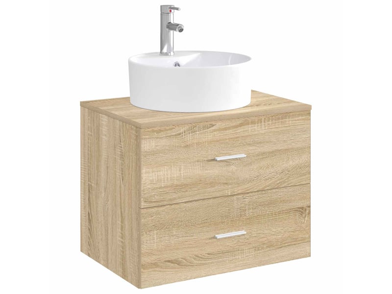  Lavabo avec robinet et évacuation chrome 40.5x40.5x15 cm  - Conforama C