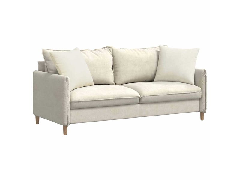  Lot de 2 coussins de canapé, coussins décoratifs crème 50 x 50 cm cf59047  - Conforama C