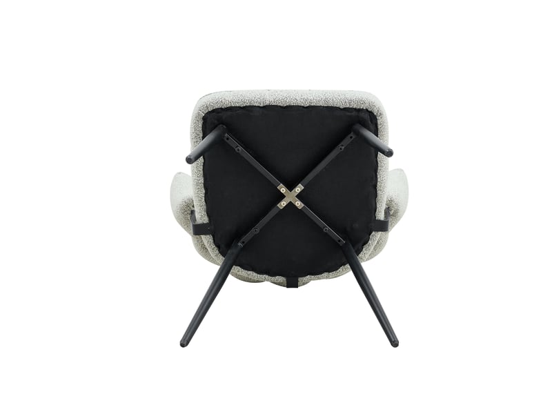  Lot de 2 chaises de salle à manger 60x46x80 cm, dossier fleur élégant, noir+gris clair, métal+tissu, chaise de cuisine  - Conforama E