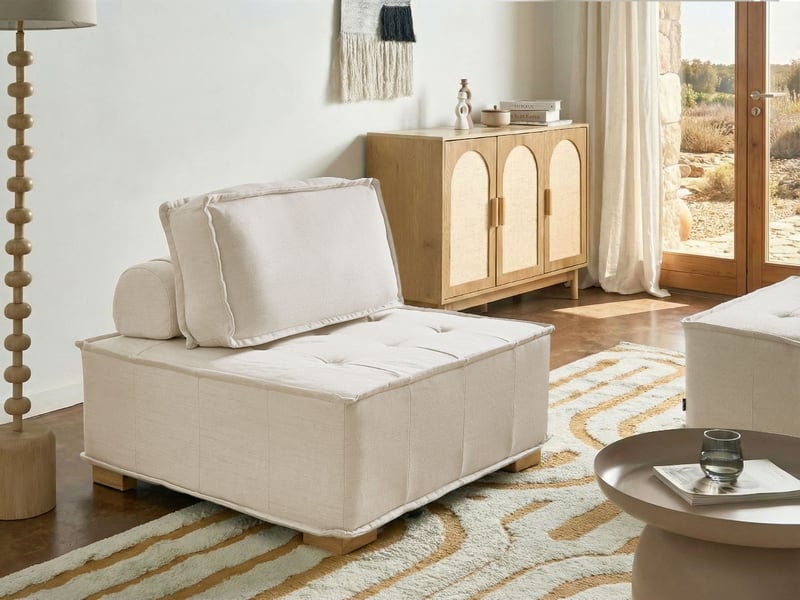 Module fauteuil tibro tissu blanc cassé  - Conforama B