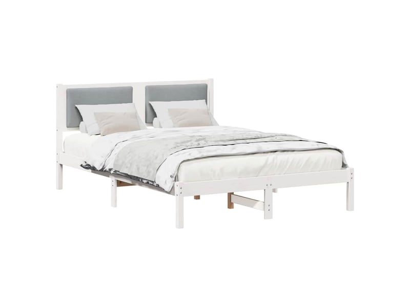Lit double- lit adulte - cadre de lit gris clair 135 x 190 cm pin massif - Conforama B