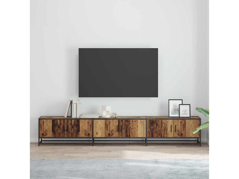  Meuble tv moderne, banc tv 240x35x41 cm bois ancien bois d'ingénierie  - Conforama B