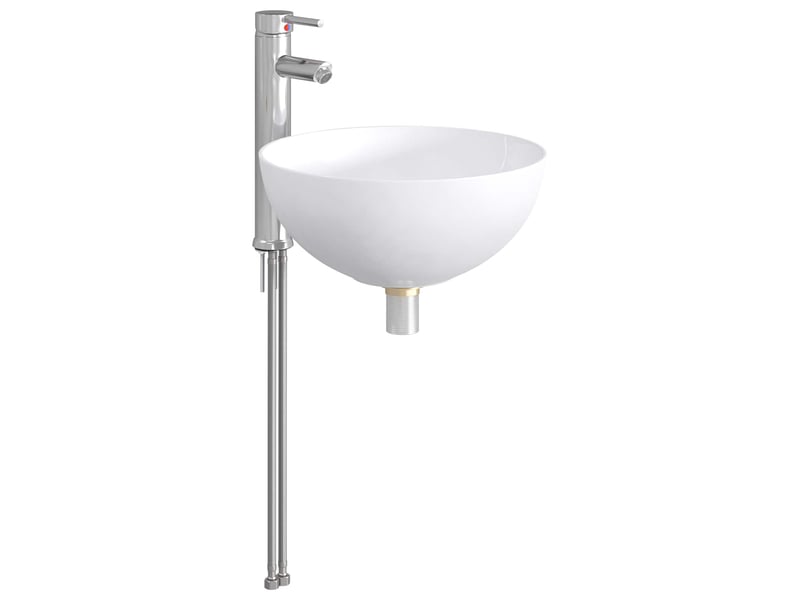  Lavabo de salle de bain avec robinet et drain chrome shl6151  - Conforama D