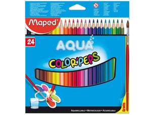 Crayons aquarellables 24 couleurs vives triangular 2,9 mm