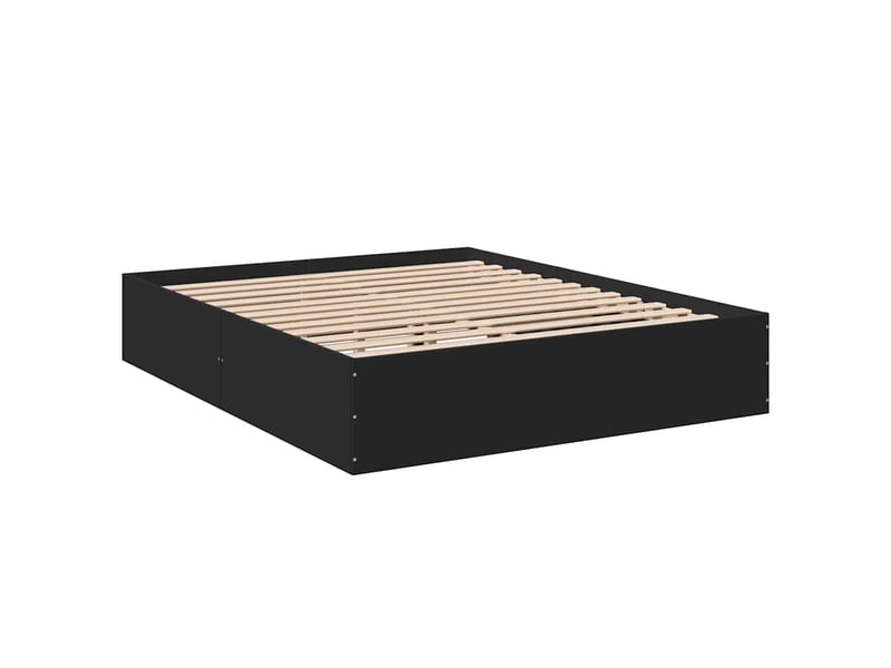  Lit double- lit adulte -  cadre de lit sans matelas noir 150x200 cm  - Conforama B