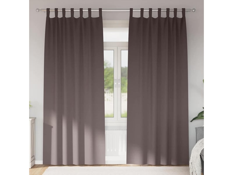 Lot de 2 rideaux occultants, rideaux black-out avec anneaux marron foncé 245 x 140 cm cf44705  - Conforama B