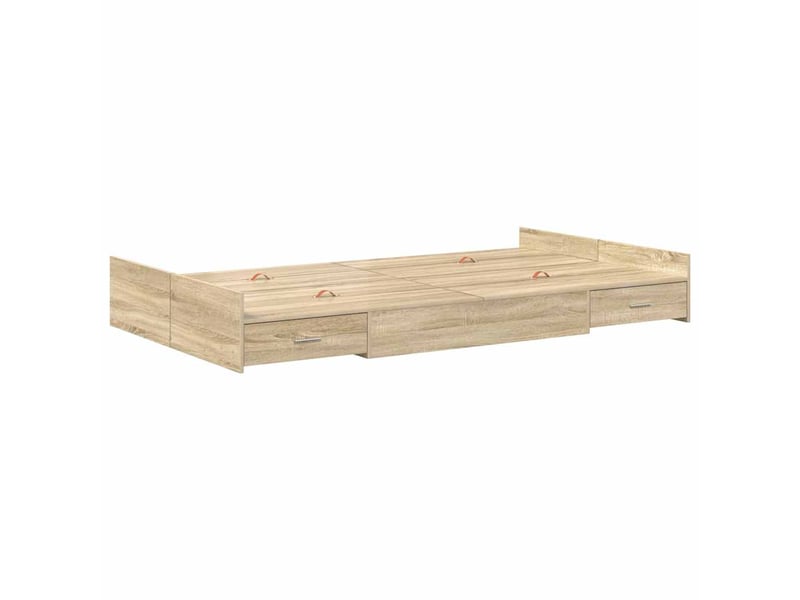  Lit double- lit adulte -  cadre de lit avec rangement chêne sonoma 120 x 190 cm  - Conforama C