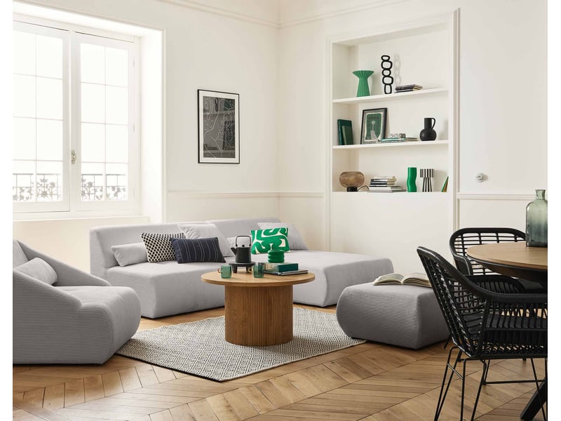  Onyx - canapé modulable d'angle réversible 4 places - en velours côtelé - lisa design - gris clair ONYX - Conforama D