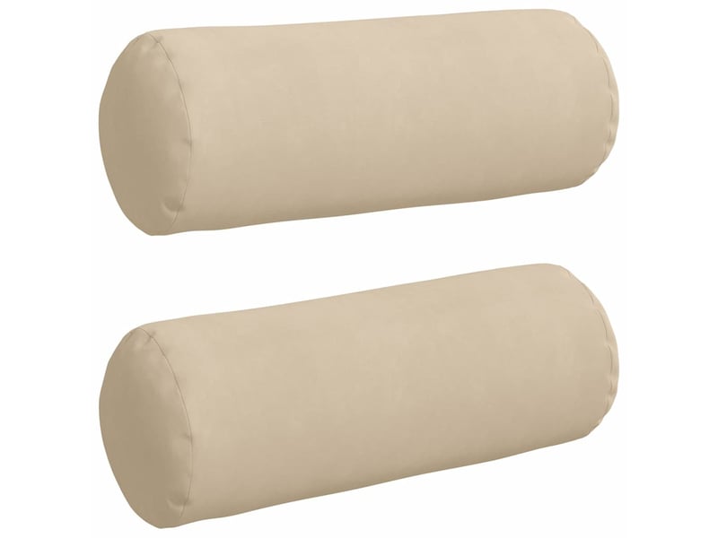  Lot de 2 coussins d'accent, coussins décoratifs, coussins lombaires crème ø 25 x 70 cm tissu en microfibre cf56727  - Conforama A