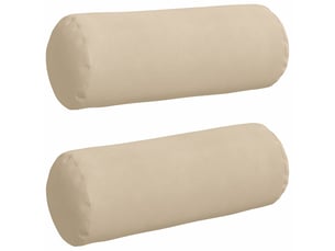 Lot de 2 coussins d'accent, coussins décoratifs, coussins lombaires crème ø 25 x 70 cm tissu en microfibre cf56727