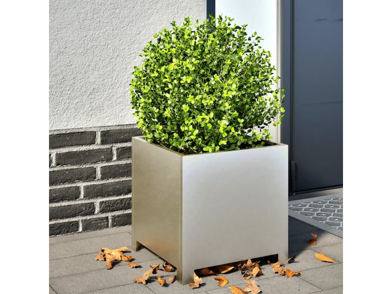  Jardinière - bac à fleurss 2 pcs 40x40x40 cm acier inoxydable  - Conforama B