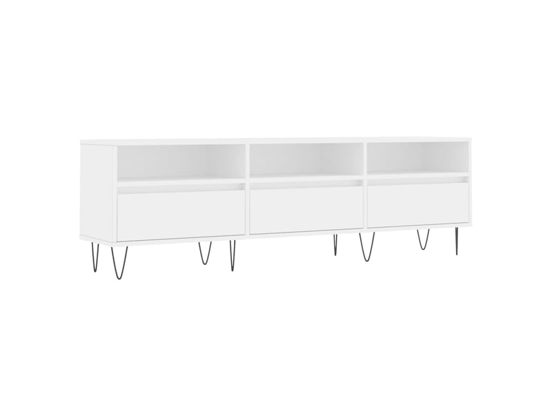  Meuble tv - banc tv - meuble de rangement blanc 150x30x44,5 cm bois d'ingénierie  - Conforama A