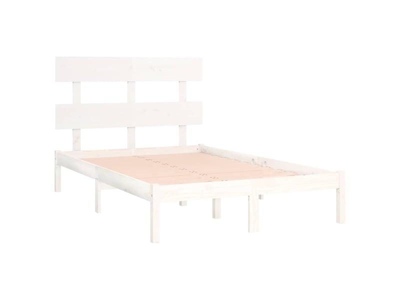  Lit double- lit adulte -  cadre de lit sans matelas blanc 120x200 cm bois massif  - Conforama C