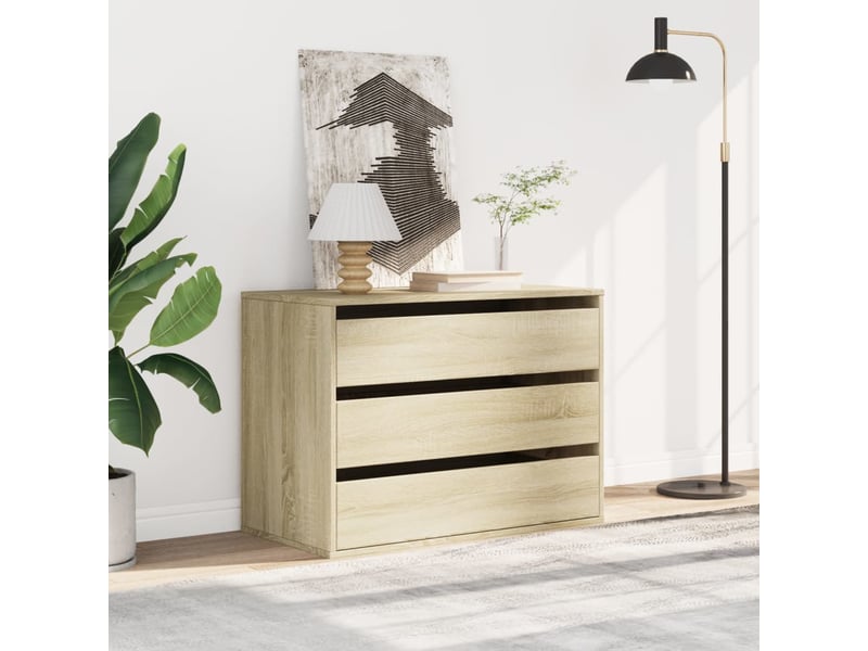  Commode chambre adulte, commode d'angle chêne sonoma 80x41x58 cm bois d'ingénierie  - Conforama C