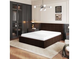 Lit coffre 140x200 cm <strong>MASSENO</strong>  <strong></strong> coloris marron