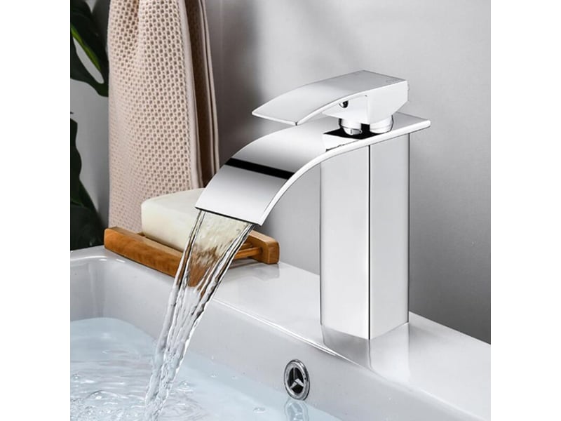  Robinets cascade laiton monotrou levier unique, eau chaudefroide pour lavabo PB389422 - Conforama C